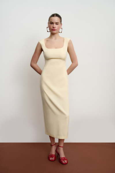 Платье миди из костюмной ткани