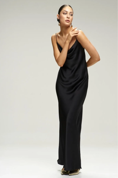 Платье-комбинация на тонких бретелях Black Erist store, цвет: Черный, НФ-00002955 купить онлайн