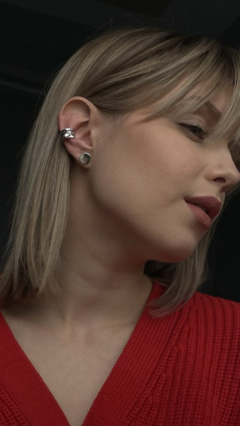 Кафф массивный из серебра Tosya Store, цвет: серебро, 901092372 купить онлайн