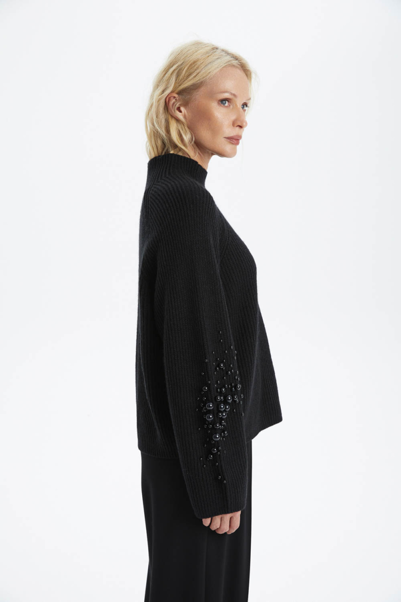 Свитер объемный с бусинами на рукавах M.REASON, цвет: Черный, 12.11170.463.001 W26 купить онлайн