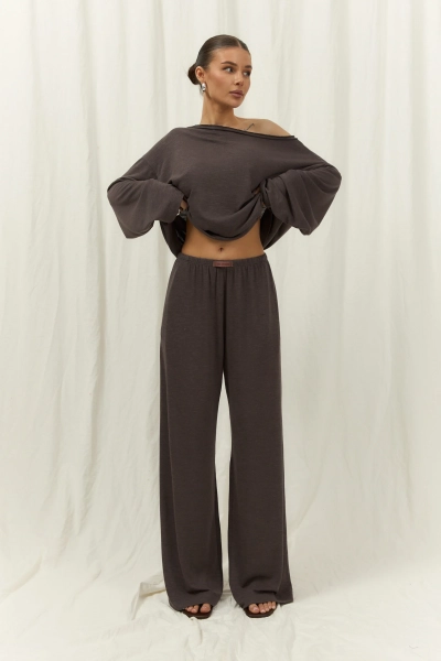 Брюки Палаццо Ramona ELASTIC, цвет: коричневый, 02297 купить онлайн