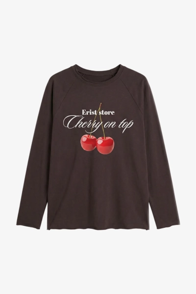 Лонгслив Вишня Erist store, цвет: коричневый, НФ-00003146 купить онлайн