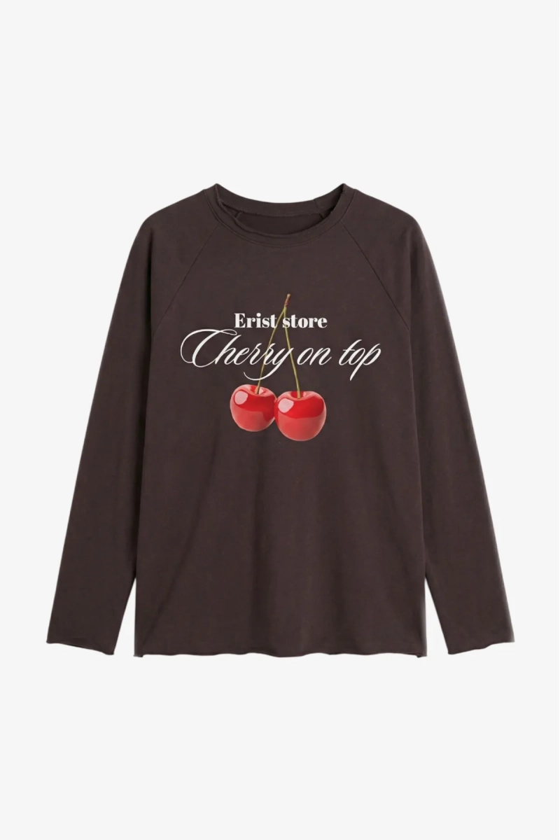 Лонгслив Вишня Erist store, цвет: коричневый, НФ-00003146 купить онлайн