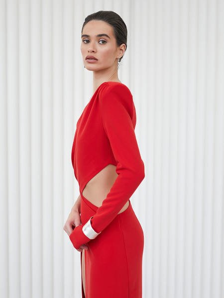 Платье со сборкой I.B.W., цвет: красный, ED044 купить онлайн