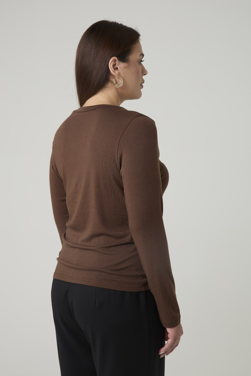Лонгслив с шерстью мериноса 4forms, цвет: коричневый, 65487 купить онлайн