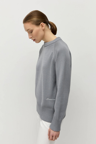 Джемпер из мерсеризованного хлопка AROUND, цвет: французский серый, 219_86C08 купить онлайн