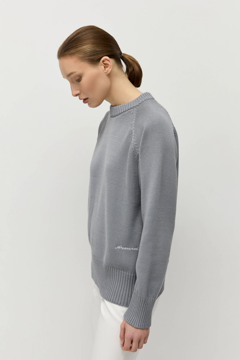 Джемпер из мерсеризованного хлопка AROUND, цвет: французский серый, 219_86C08 купить онлайн