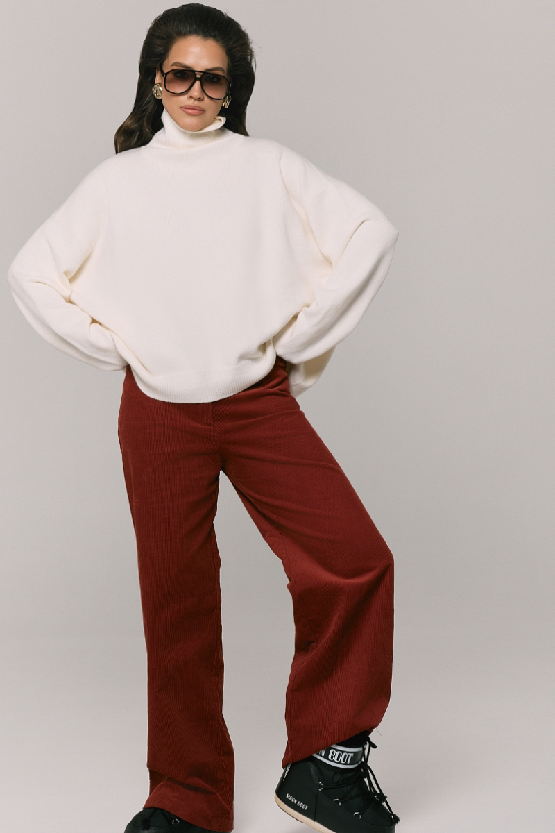 Свитер с шерстью оверсайз Ricoco, цвет: молочный, 7014/2 купить онлайн