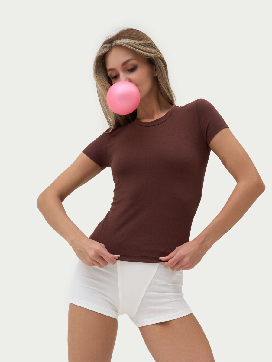 Футболка приталенная ONSI, цвет: chocolate,  купить онлайн