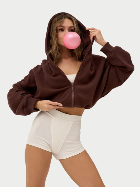 Crop Худи утепленное с кулиской ONSI, цвет: chocolate,  купить онлайн