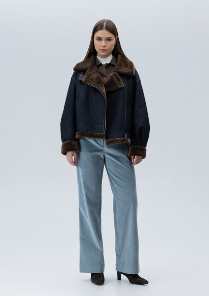 Дубленка-авиатор LAPLANDIA, цвет: синий, 1651 купить онлайн