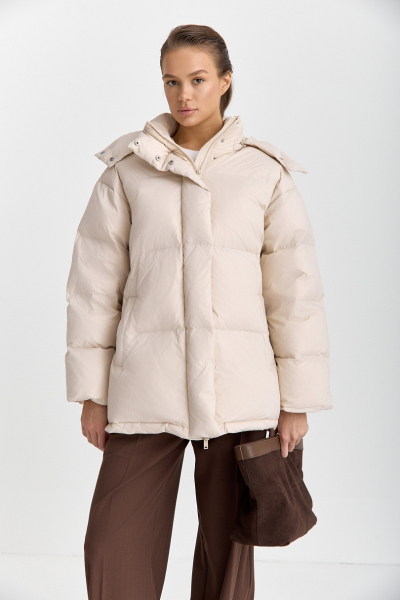 Куртка с наполнителем пуха и пера Ricoco, цвет: молочный, 5008/2 купить онлайн