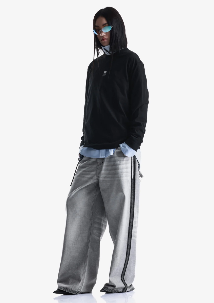 Лонгслив с тональным логотипом KRAKATAU, цвет: Черный, Tu125-1 купить онлайн