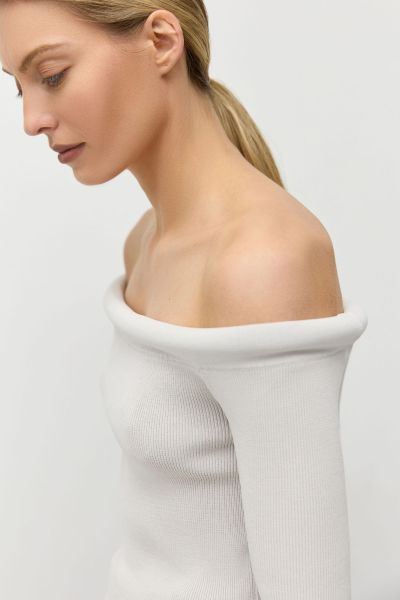 Джемпер с открытыми плечами из вискозы AROUND, цвет: Светло-серый, 219_121VN03 купить онлайн