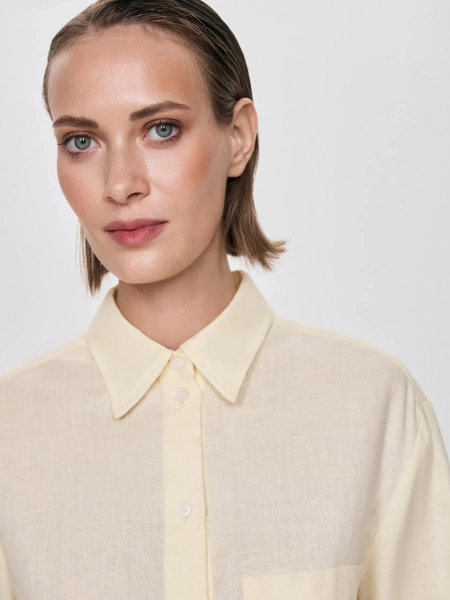 Рубашка из льна ANNA PEKUN, цвет: Желтый,  купить онлайн