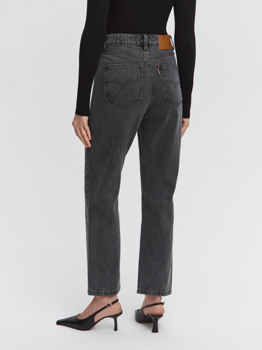 Джинсы с высокой посадкой ANNA PEKUN, цвет: серый,  купить онлайн