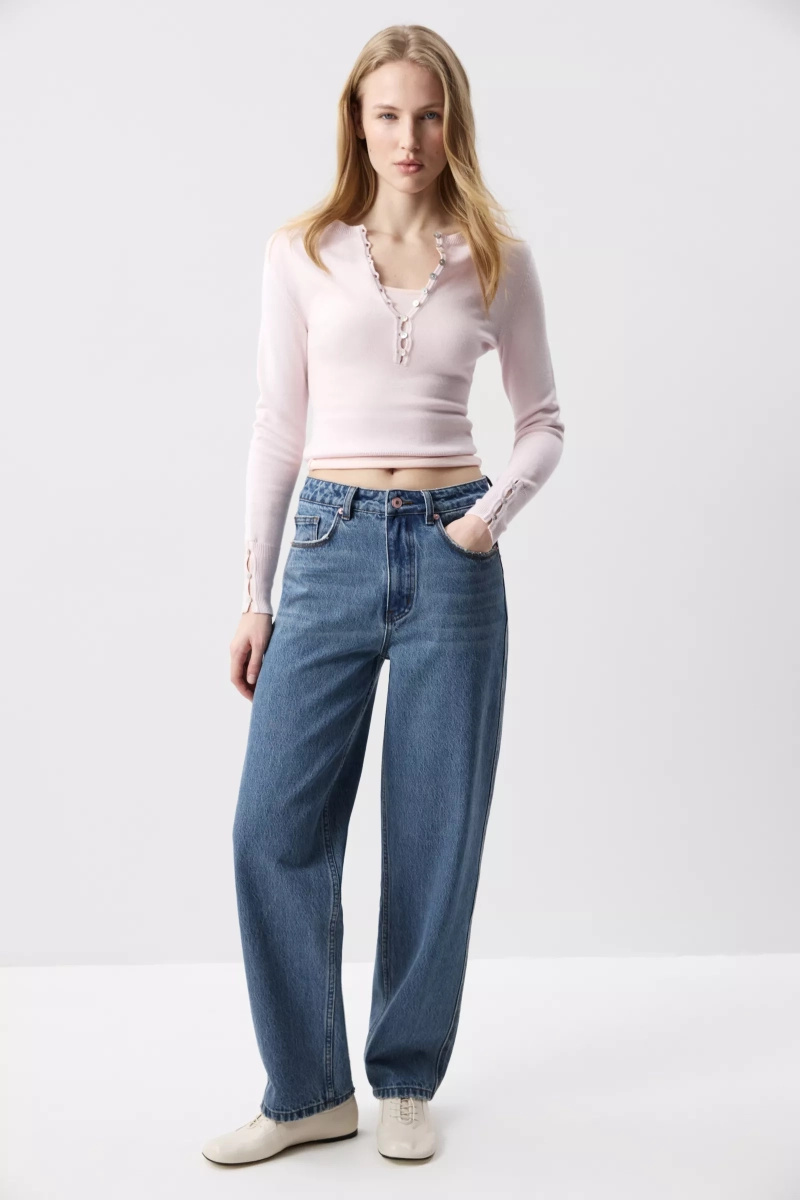 Лонгслив облегающий с пуговицами Charmstore, цвет: розовый, 313-542115-221 купить онлайн