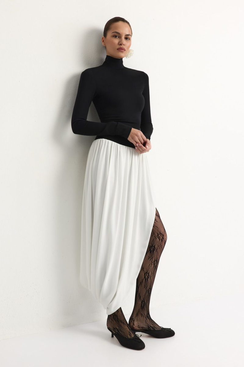 Платье с добавлением вискозы и хлопка TOPTOP, цвет: черно-белый, TTS.012.18598.910 купить онлайн