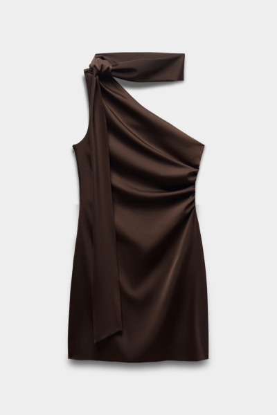 Платье мини на одно плечо REFERT, цвет: коричневый, 08-4126/1-2511 купить онлайн