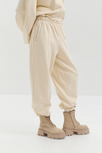 Джоггеры из футера marte, цвет: бежевый,  купить онлайн