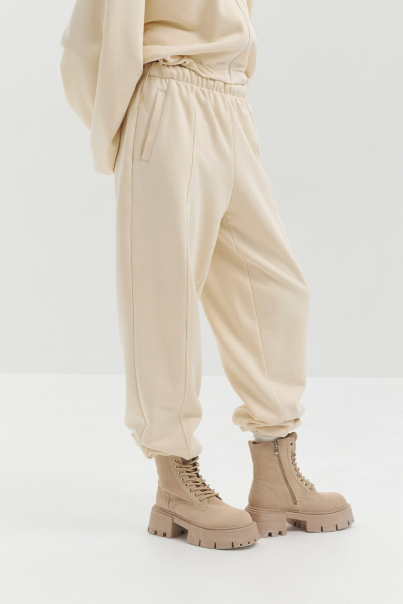 Джоггеры из футера marte, цвет: бежевый,  купить онлайн