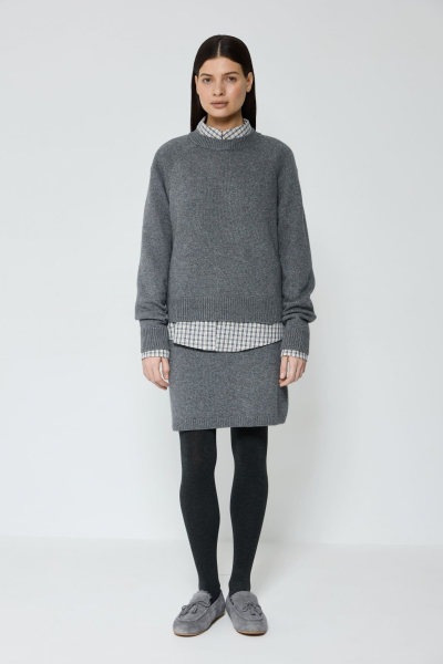 Джемпер кроп из смесового кашемира AROUND, цвет: графит, 2111_84C16 купить онлайн