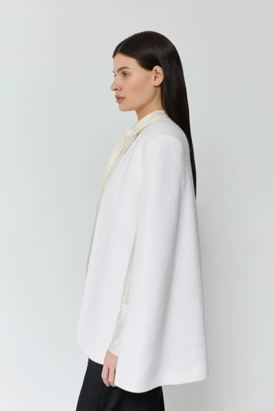 Жакет-кейп из букле AROUND, цвет: молочный, 2525_19VWPV01 купить онлайн