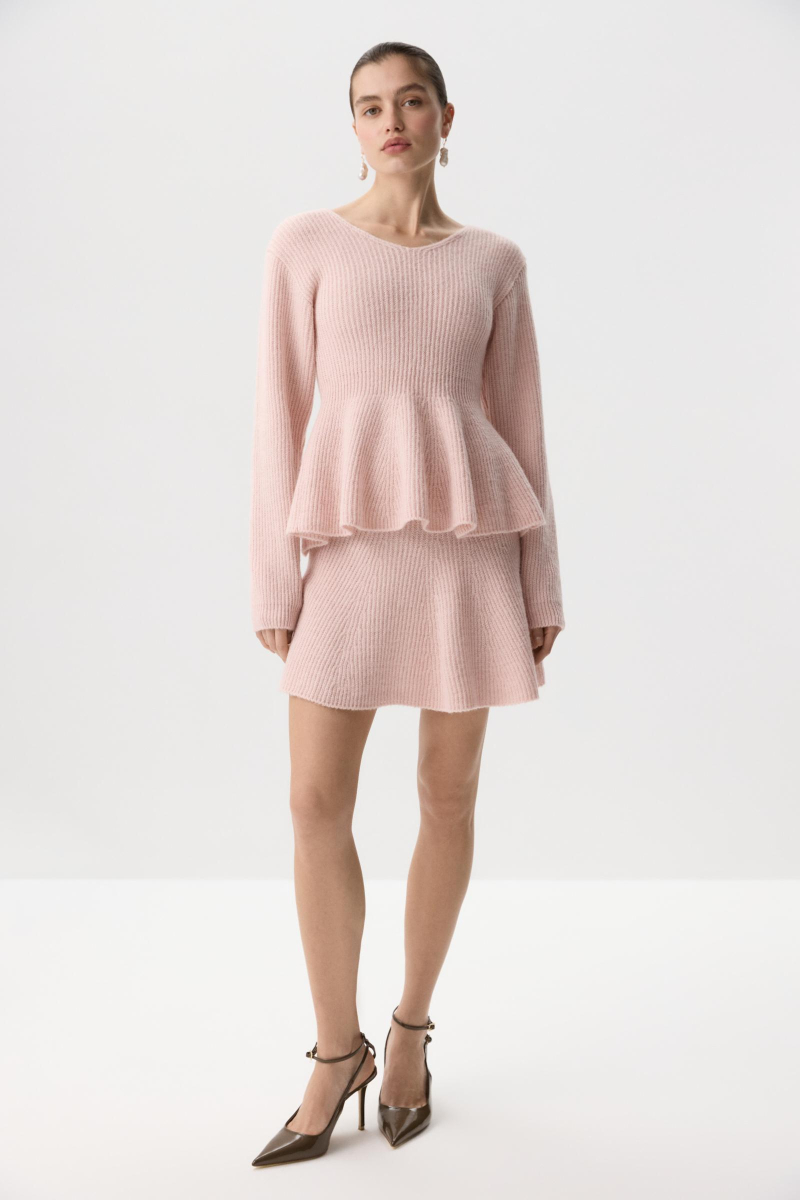 Юбка вязанная с шерстью-альпака Charmstore, цвет: розовый, 311-446108-221 купить онлайн