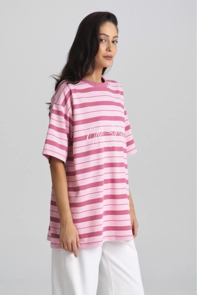Футболка в полоску YOUNG&RICH Pink
