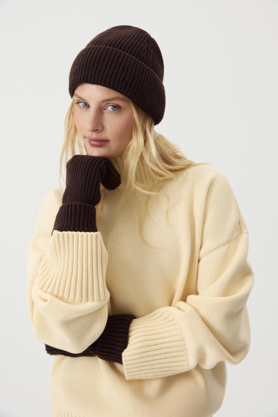 Варежки из шерсти мериноса Charmstore, цвет: шоколадный 610-45298-551 купить онлайн