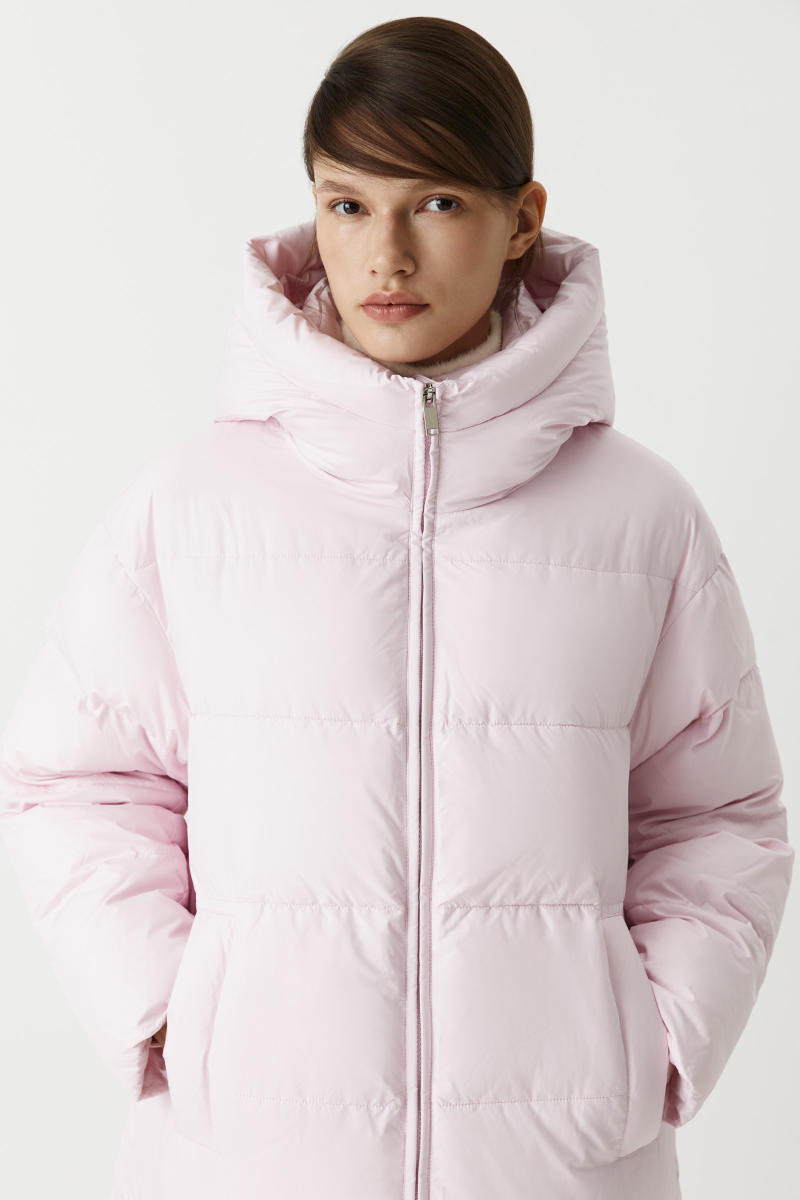 Пальто макси утепленное Charmstore, цвет: розовый, 506-16889-221 купить онлайн