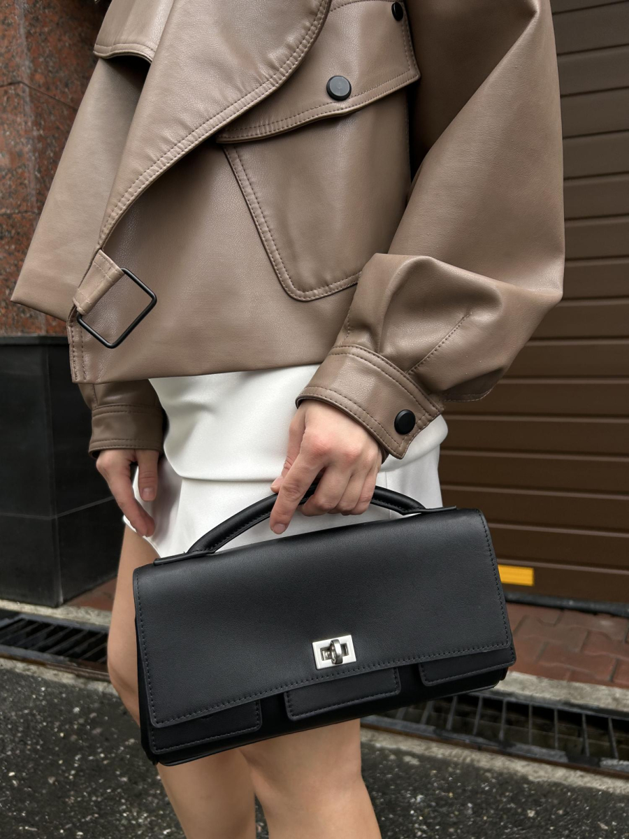 Сумка Касандра багет brand salad, цвет: серебристый черный J-704-PHR 7423 купить онлайн