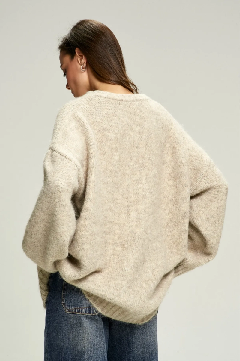 Джемпер Oversized из смесовой шерсти Beige Erist store, цвет: бежевый, НФ-00002966 купить онлайн