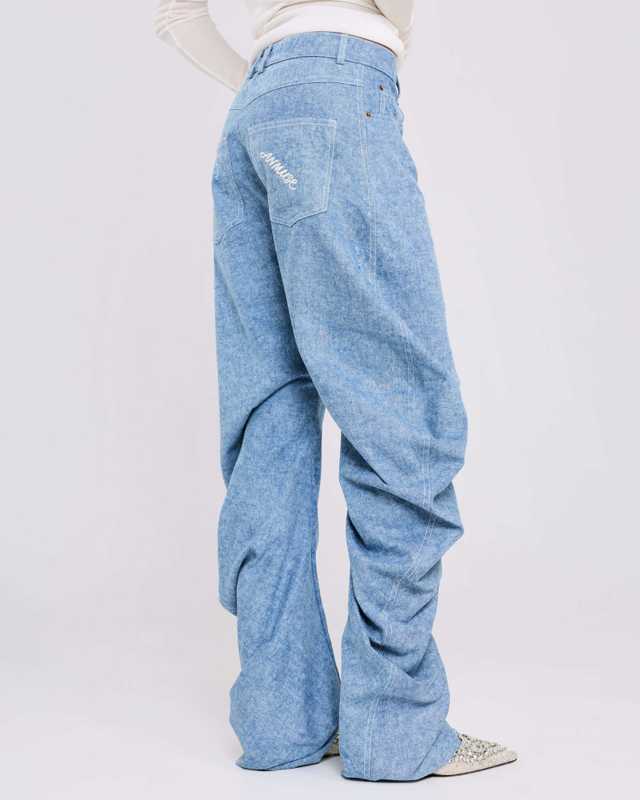 Джинсы О-силуэта Anmuse, цвет: синий, TR26SP309-LBL купить онлайн