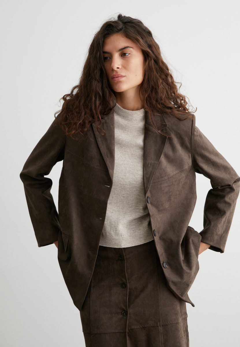 Пиджак из замши Lora Marou, цвет: коричневый, Mar6_2603 купить онлайн