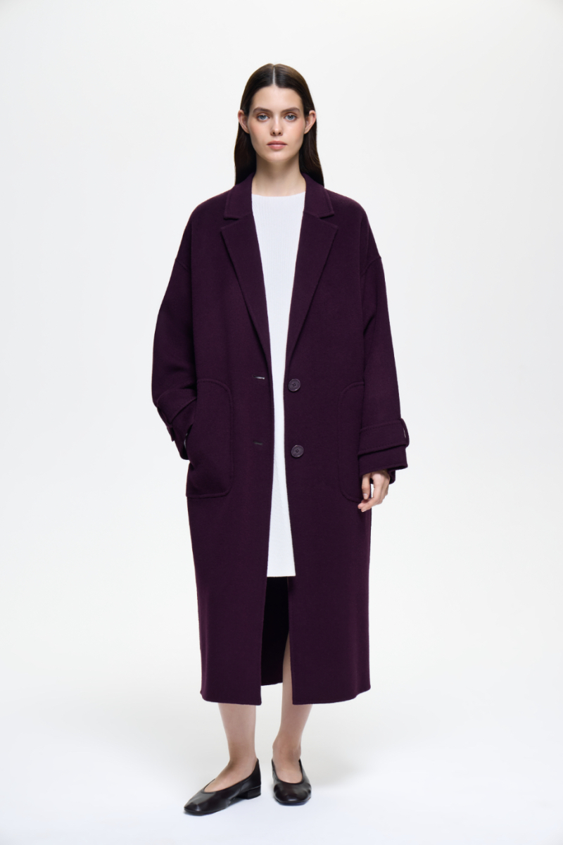 Пальто-кокон из шерсти DREAMS BY ALENA AKHMADULLINA, цвет: фиолетовый, 126101020204545/112000 купить онлайн