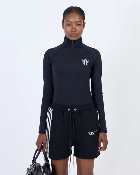 Шорты женские с лампасами 500GR ASIA ST 71, цвет: Черный, Ast71.shorts-stripes-bl-w купить онлайн