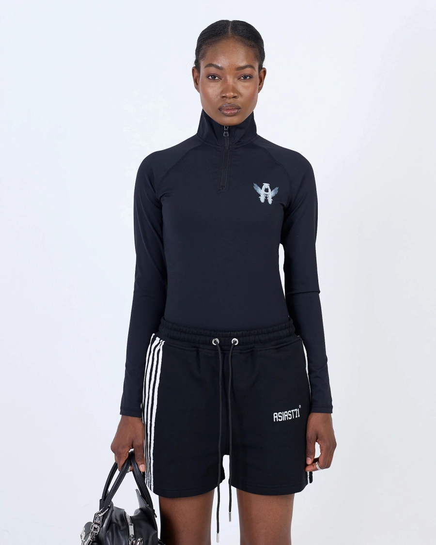 Шорты женские с лампасами 500GR ASIA ST 71, цвет: Черный, Ast71.shorts-stripes-bl-w купить онлайн
