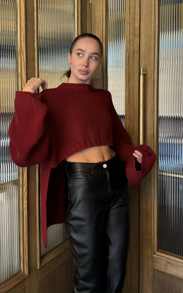 Джемпер с открытой спиной BURGUNDY Label .B, цвет: burgundy, Kn.01.34BRD купить онлайн