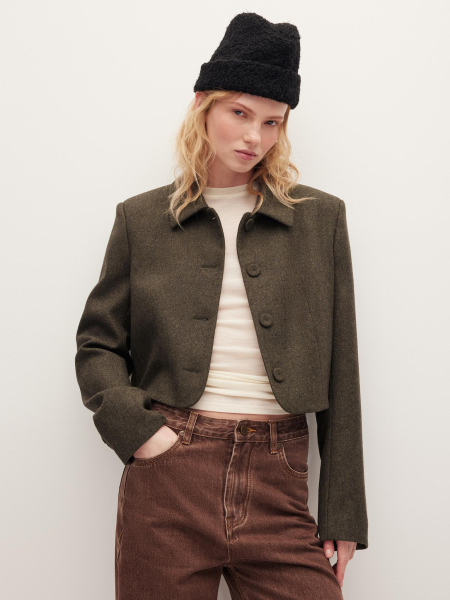 Жакет укороченный Chaika, цвет: хаки, AW25BZ05-81 купить онлайн