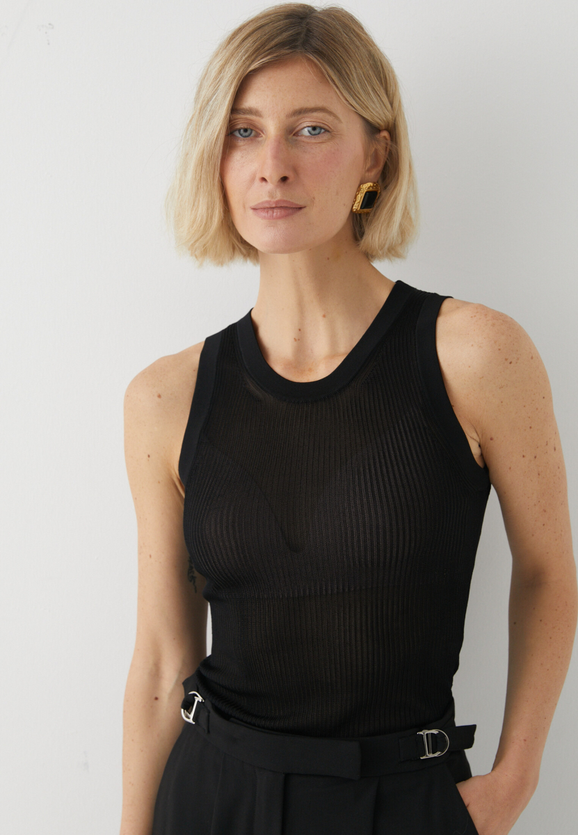 Топ-майка из вискозы Marou, цвет: Черный, Mar3_2526 купить онлайн