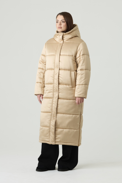 Пуховик длинный стеганый 4forms, цвет: золотой, 65513 купить онлайн