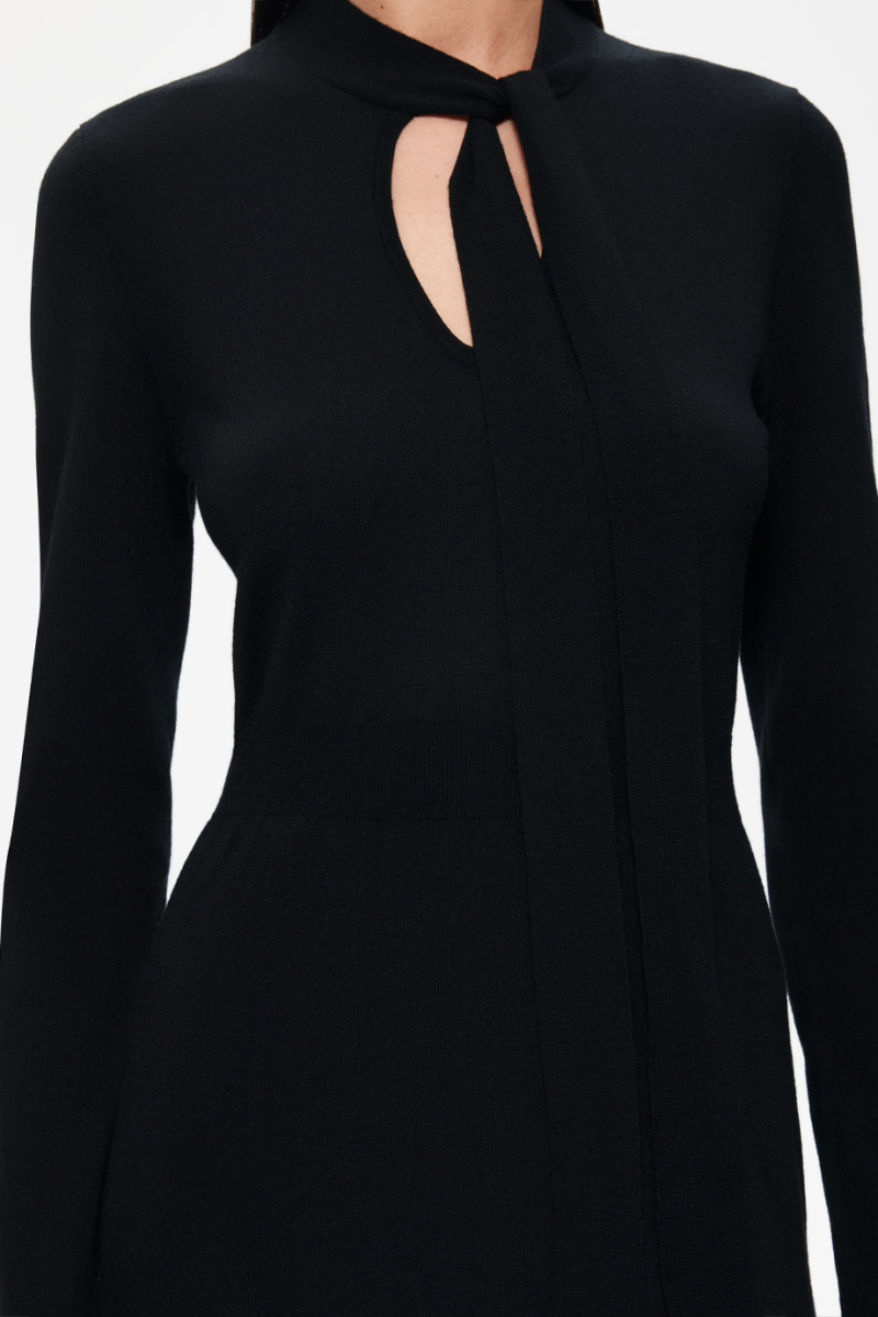 Платье из тонкой шерсти с бантом DREAMS BY ALENA AKHMADULLINA, цвет: Черный, 225104070304302/103000 купить онлайн