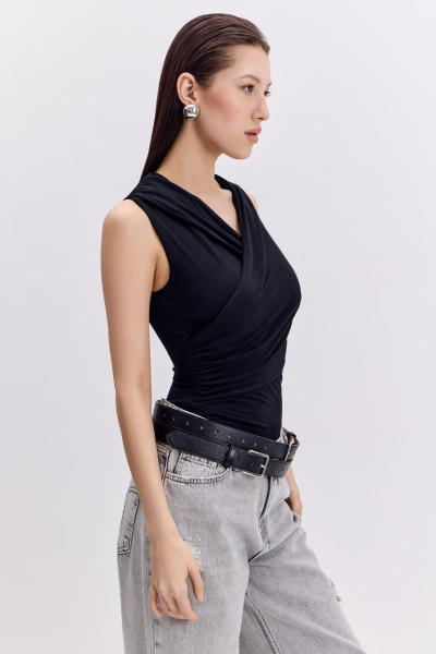 Боди из смесовой вискозы TOPTOP, цвет: Черный, TT.023.16463.900 купить онлайн