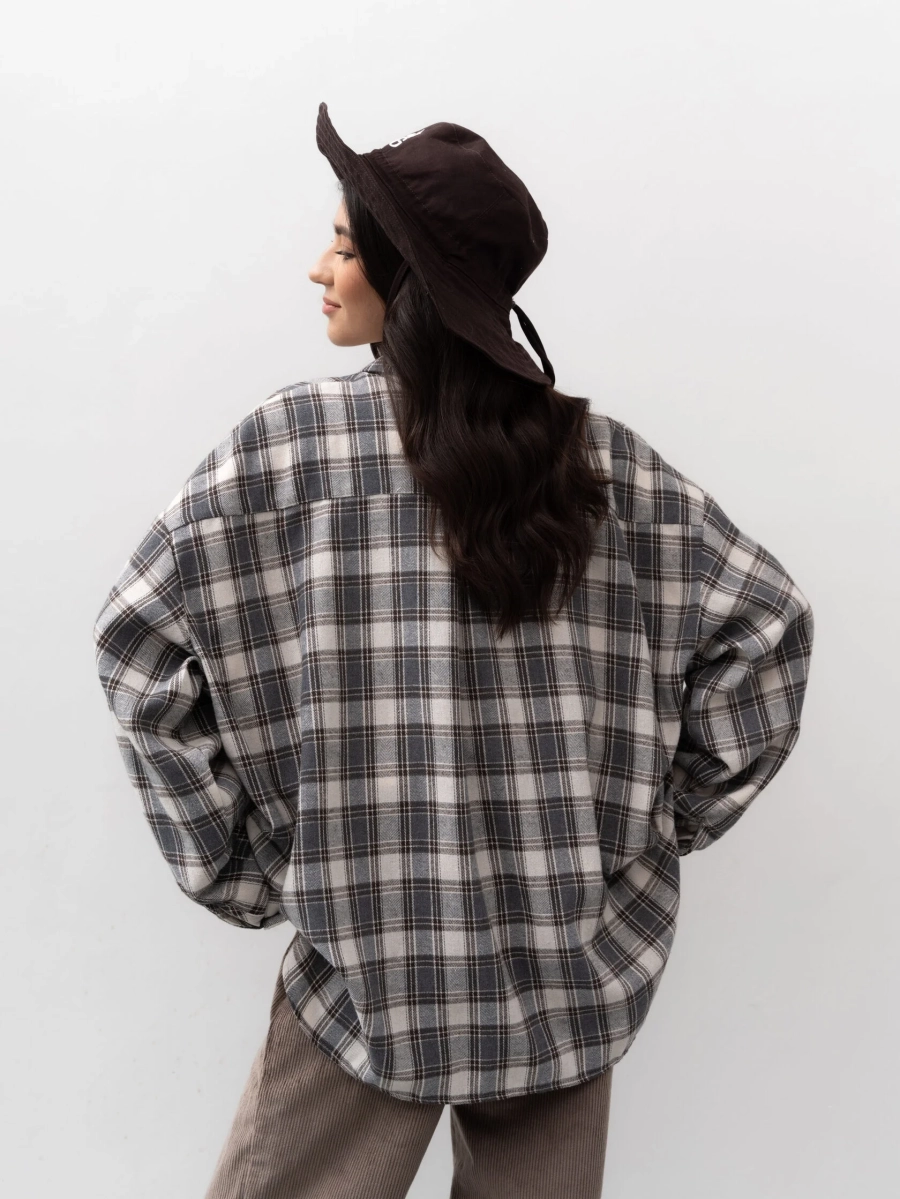 Рубашка в клетку TRES, цвет: бежевый, НФ-00002421 купить онлайн