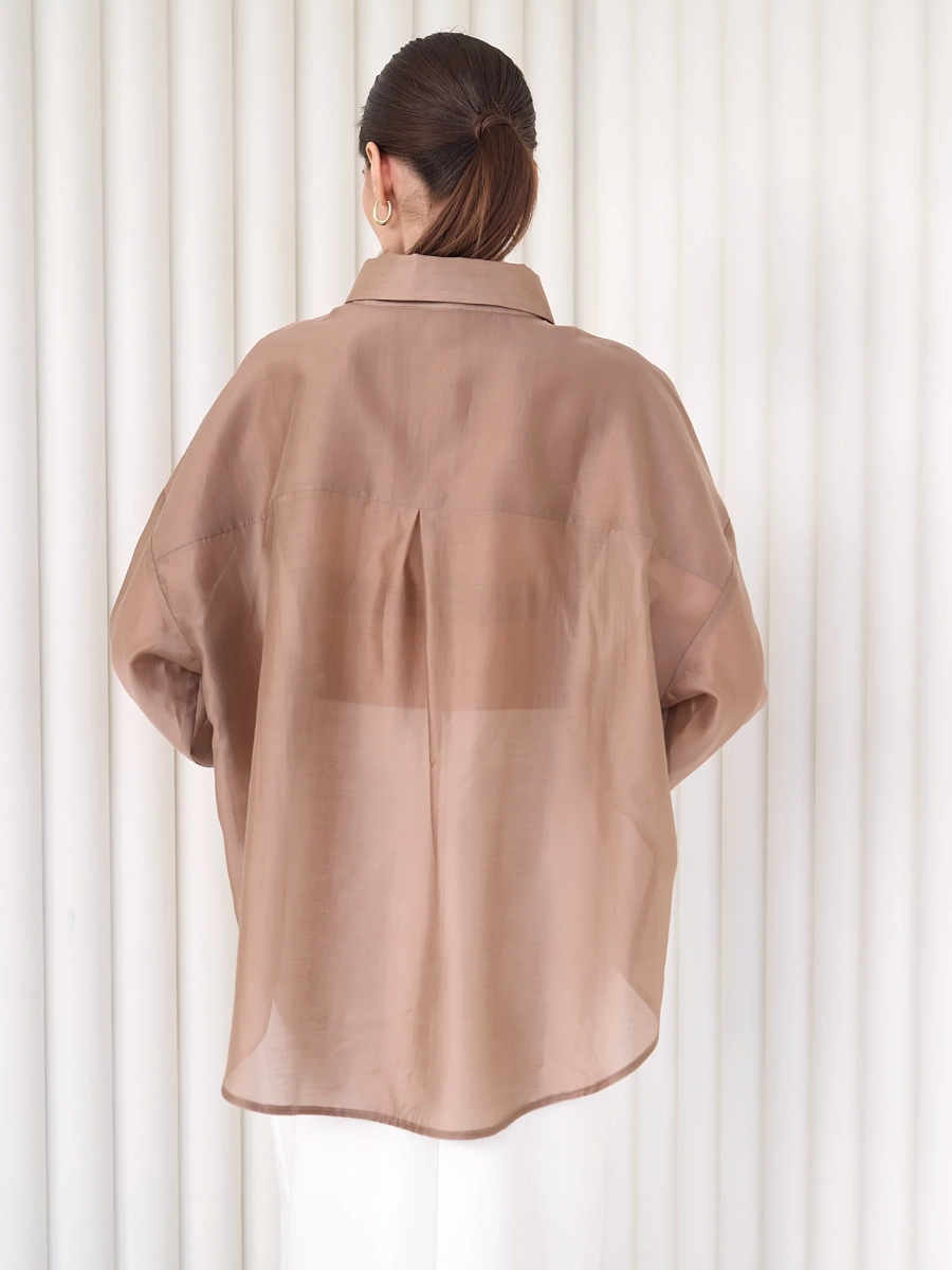 Блуза-рубашка воздушная I.B.W., цвет: карамель, BL030 купить онлайн