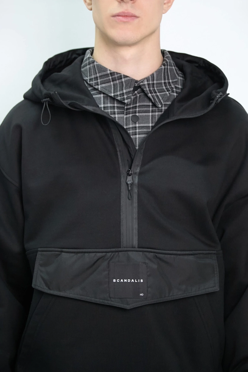 Худи-анорак с капюшоном SCANDALIS, цвет: Черный, АНЧ005а купить онлайн