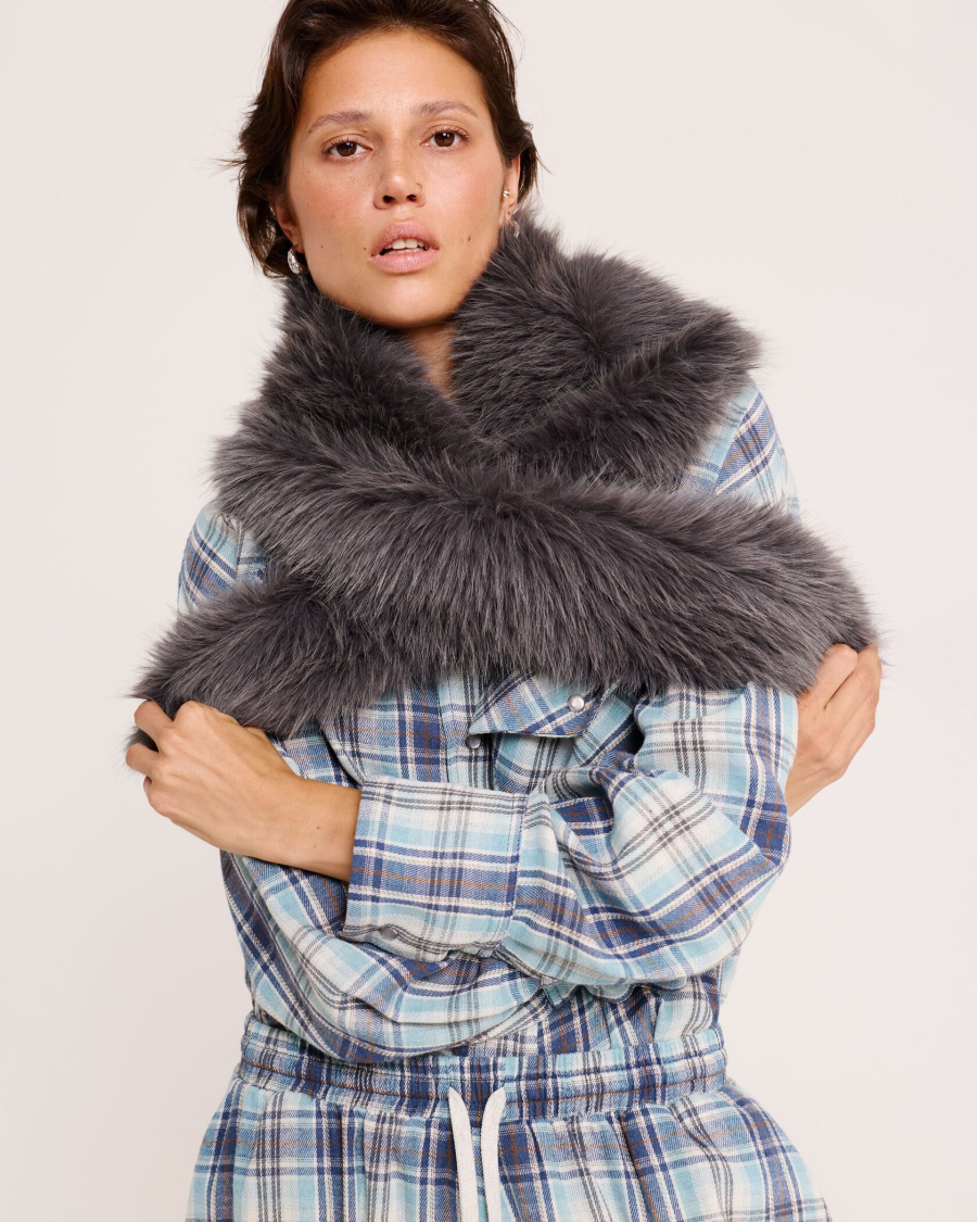 Шарф меховой GRAY Anmuse, цвет: серый SCF25W200-GR-1 купить онлайн