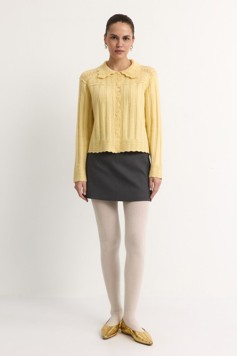 Кардиган с отложным воротником TOPTOP, цвет: Желтый, TT.051.18934.200 купить онлайн