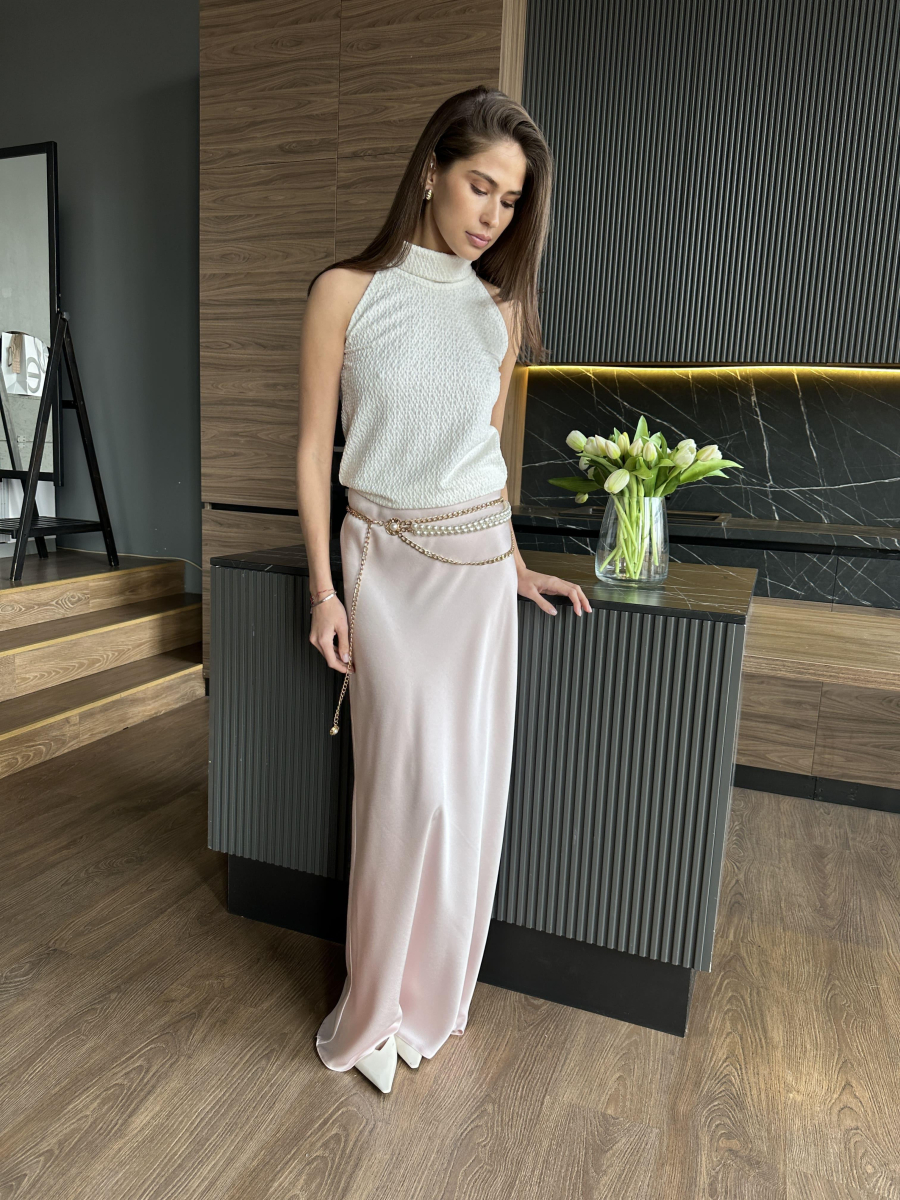 Топ из фактурного трикотажа с горлом VELVET, цвет: молочный, 00-00004849 купить онлайн